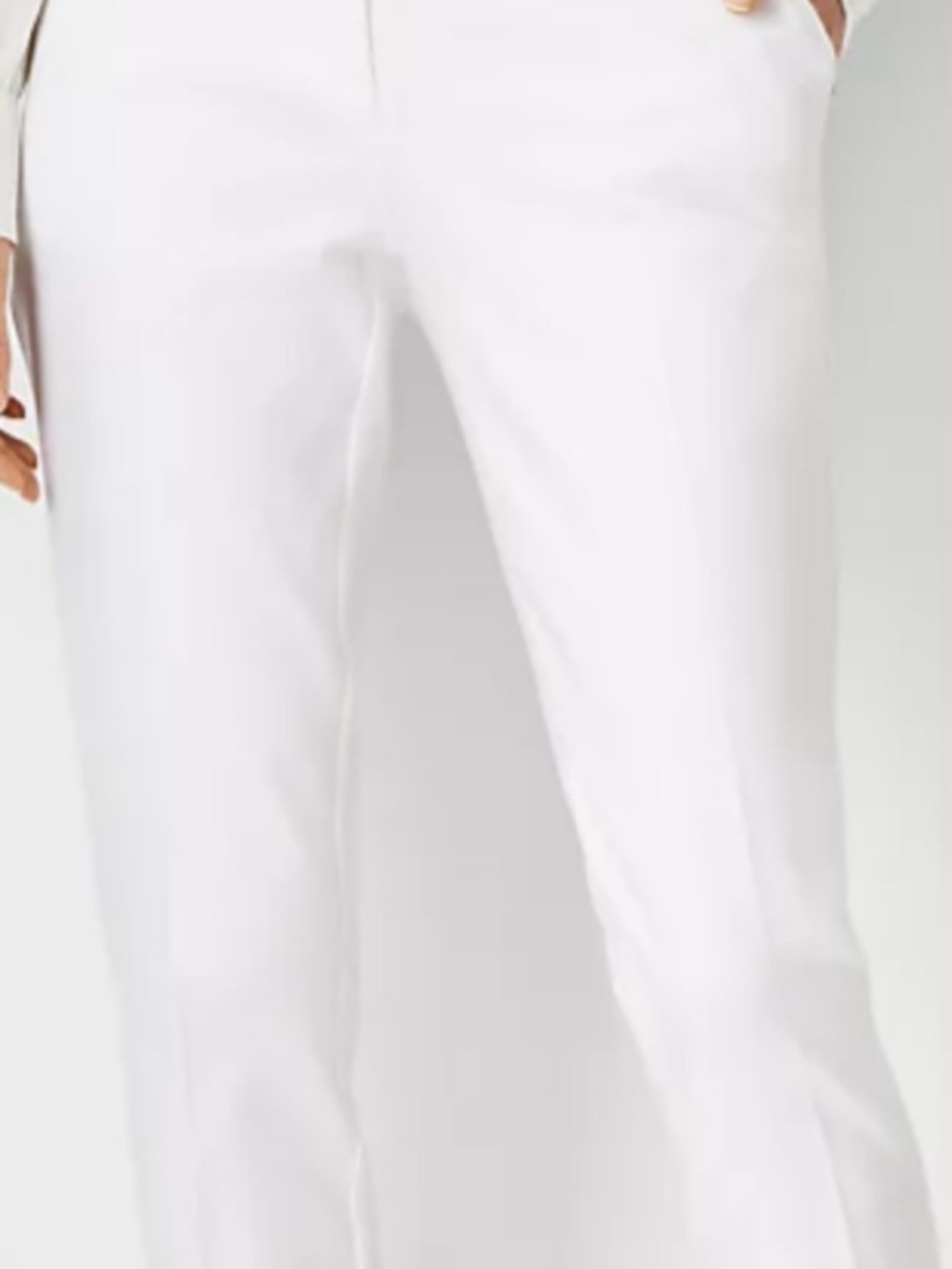 NWT Ann Taylor White High Rise cuffed Dress Pants classic capsule career 14 nice
